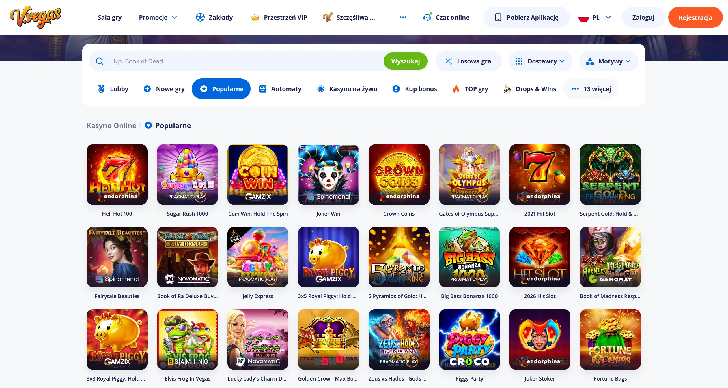 Wybór gier w Vulkan Vegas z biblioteką slotów